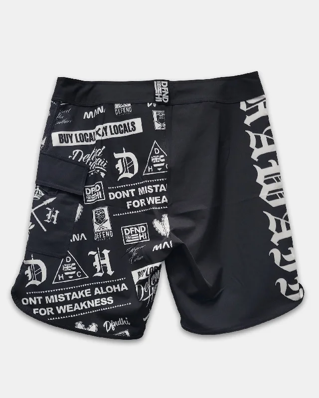 HAWAI'I KINE TINGS Black Boardshort