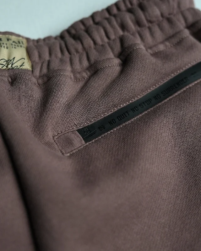 EMBOSSED FITTED JOGGERS-EARTH