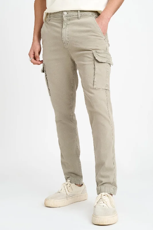 Grey Stretch Men's Cargo Joggers