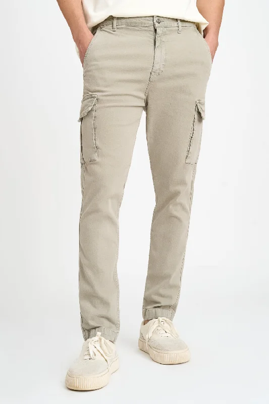 Grey Stretch Men's Cargo Joggers