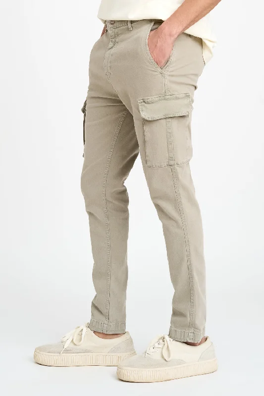 Grey Stretch Men's Cargo Joggers