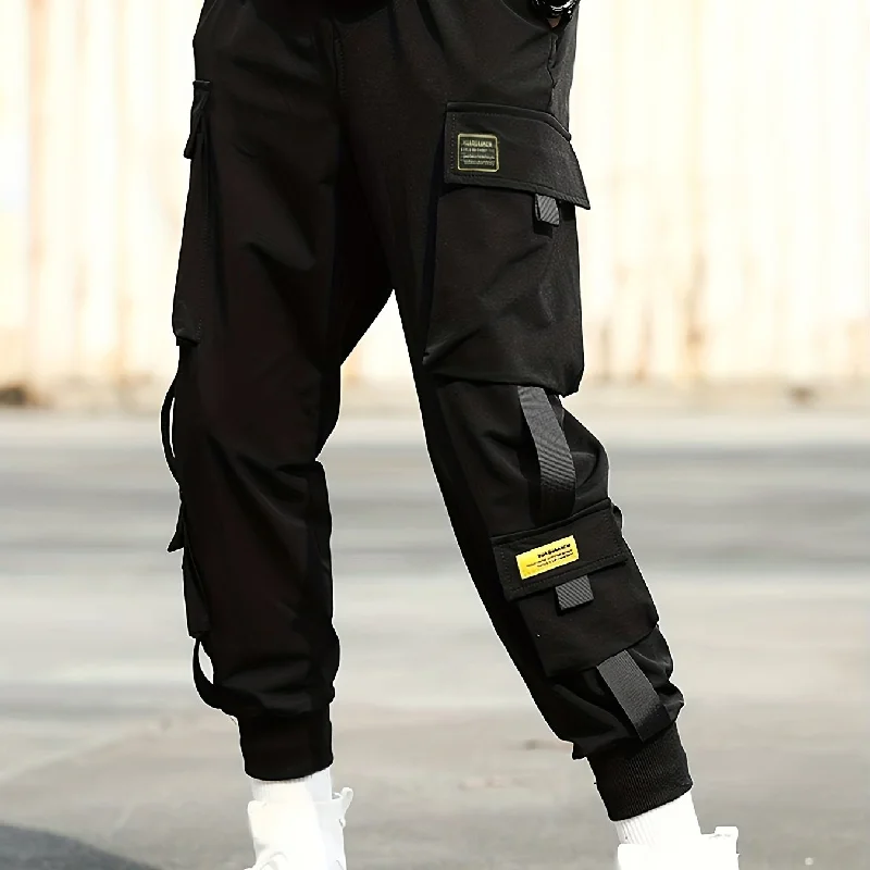 kkboxly New Men's Thin Flap Pocket Cargo Joggers Pants