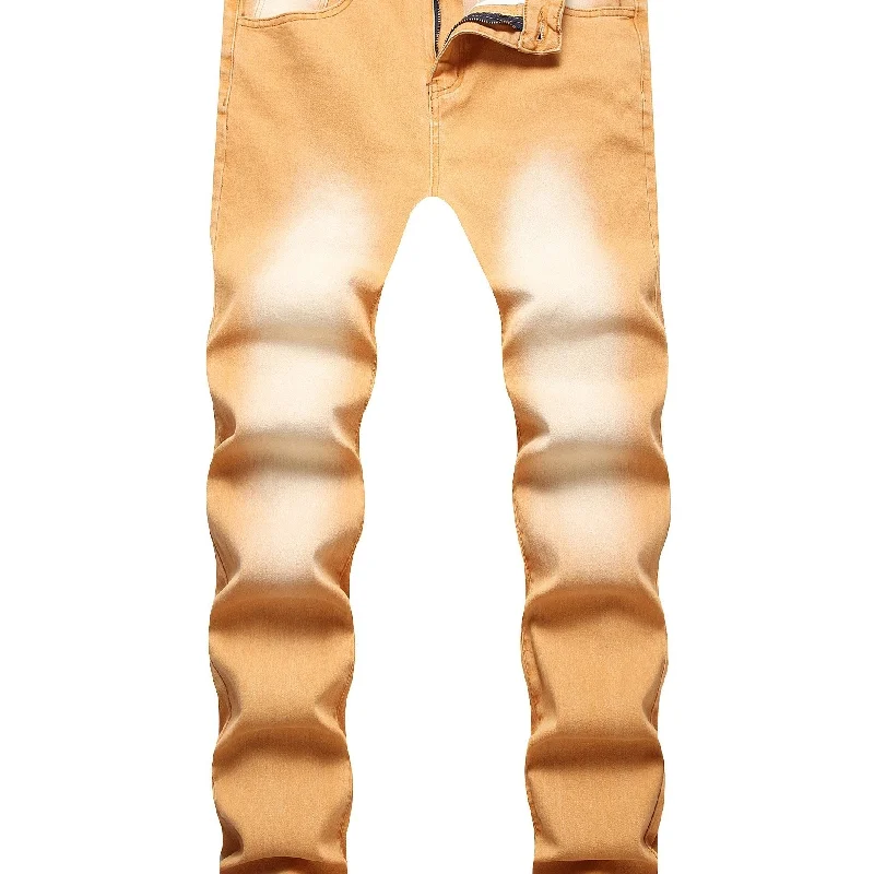 kkboxly Y2k Slim Fit Chic Jeans, Men's Casual Street Style Distressed Stretch Denim Pants For All Seasons kkboxly Y2k Slim Fit Chic Jeans, Men's Casual Street Style Distressed Stretch Denim Pants For All Seasons