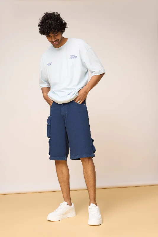 Men's Essential Navy Blue Cargo Shorts