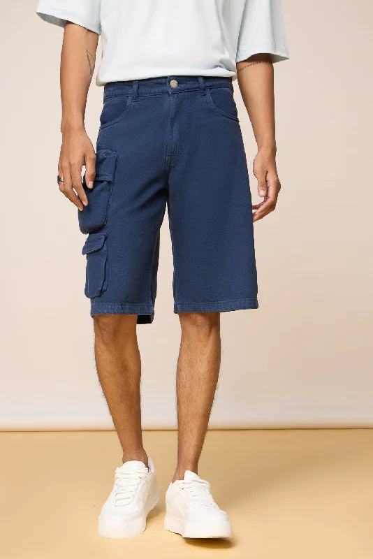 Men's Essential Navy Blue Cargo Shorts