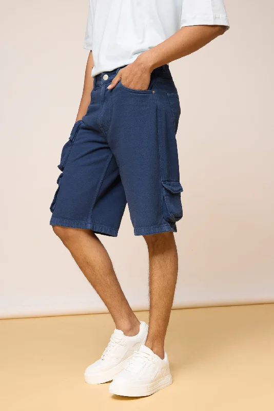 Men's Essential Navy Blue Cargo Shorts