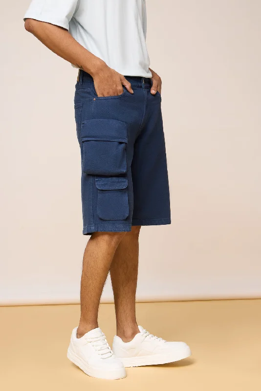 Men's Essential Navy Blue Cargo Shorts