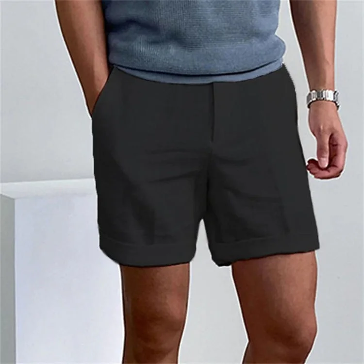 Men's Slant Pockets Pure Color Comfort Breathable Workout Shorts