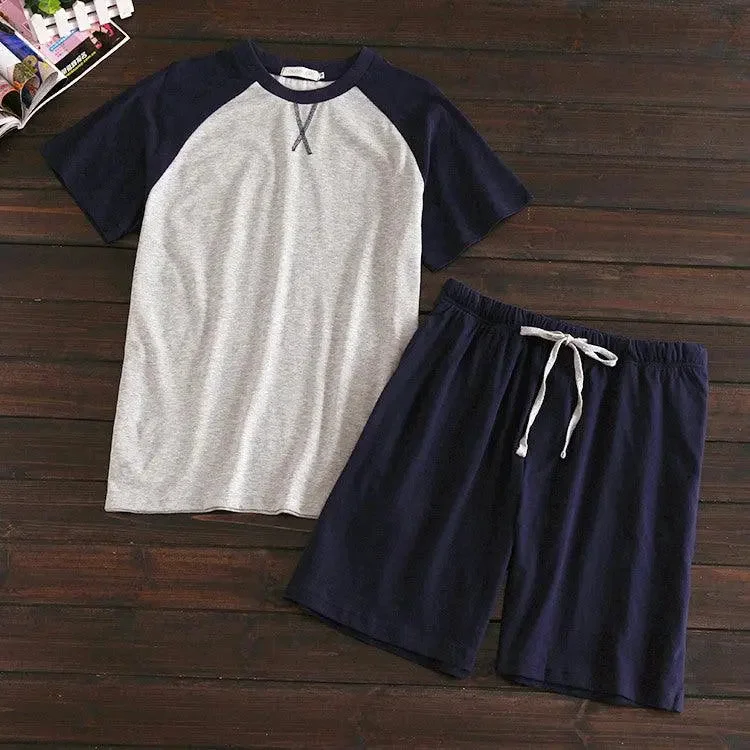 Men's summer short sleeve shorts home set