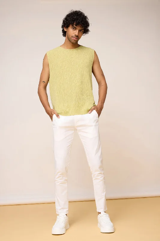 Men's White Drift Drawstring Pants