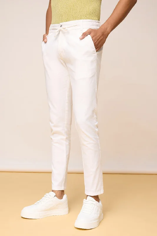 Men's White Drift Drawstring Pants