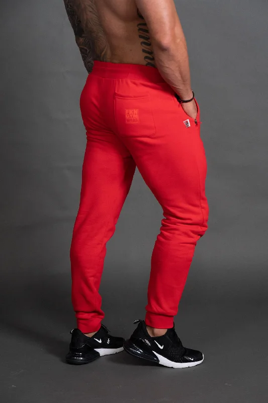 Infinity | Quadfit Gym Track Pants | Red