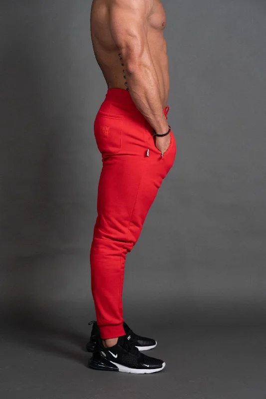 Infinity | Quadfit Gym Track Pants | Red