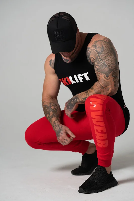 Infinity | Quadfit Gym Track Pants | Red