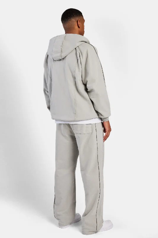 Exposed Seam Straight Leg Jogger - Ash Grey