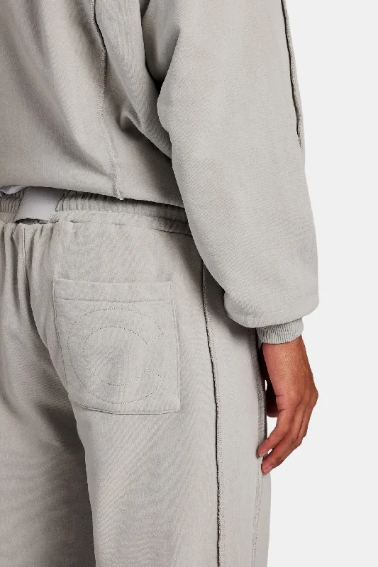 Exposed Seam Straight Leg Jogger - Ash Grey