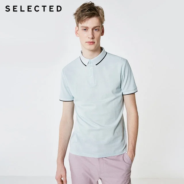 SELECTED Men's Summer Turn-down Collar Short-sleeved Polo S|419206503