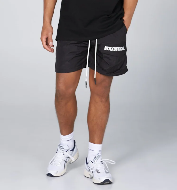 Mens Triple S Nylon Shorts - Black