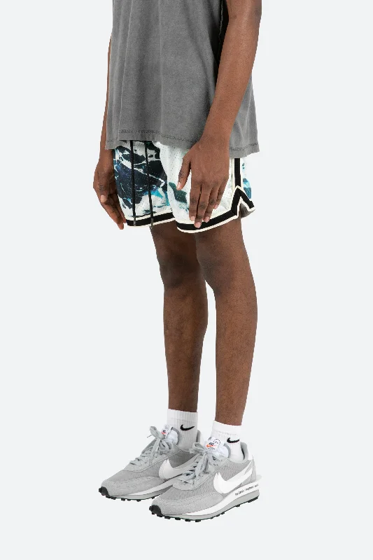 Wave Basketball Shorts - Blue/White