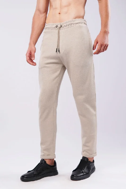 Tapered Terry Pants - Beige