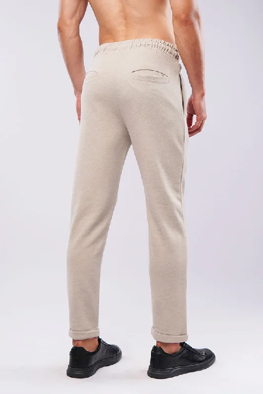 Tapered Terry Pants - Beige