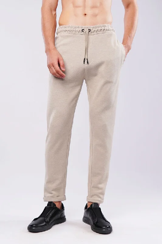 Tapered Terry Pants - Beige