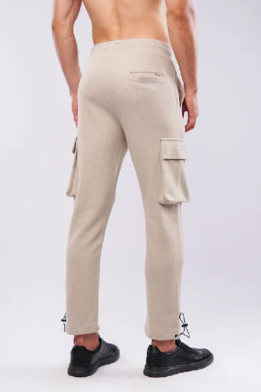 Terry Cargo Joggers - Beige