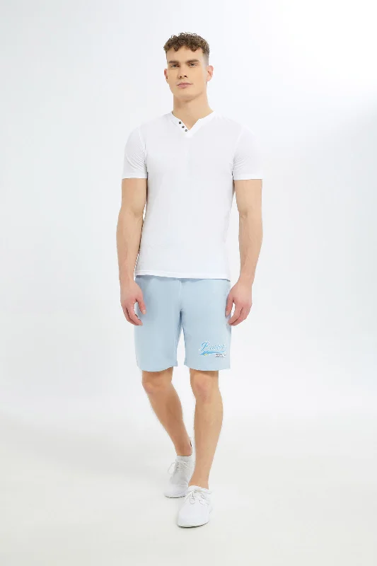 Men Blue Sweat Short