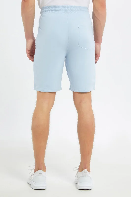 Men Blue Sweat Short