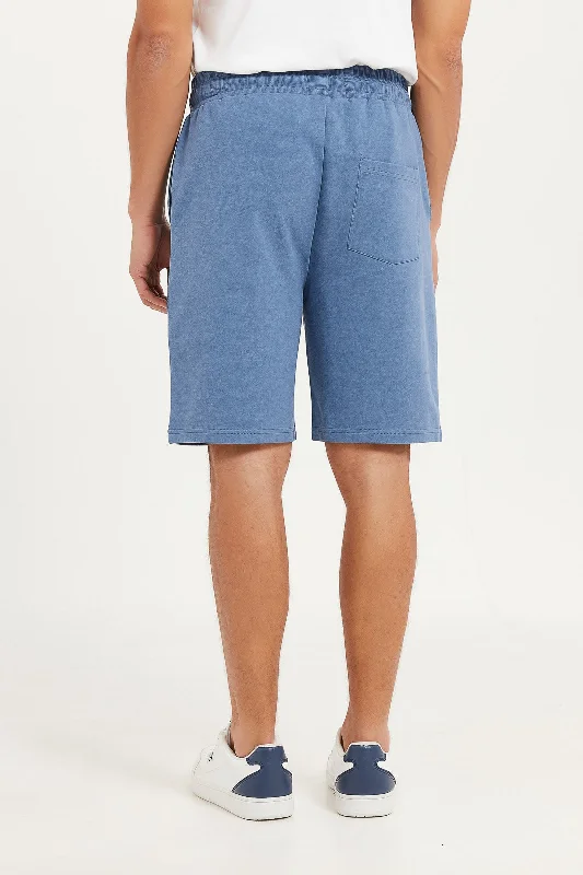 Men Blue Sweat Shorts