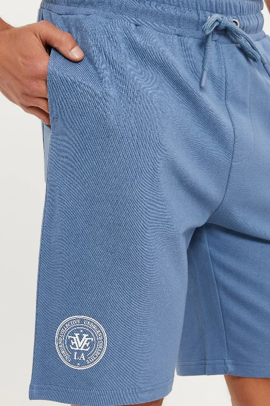 Men Blue Sweat Shorts