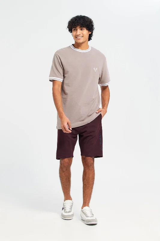 Men Burgundy Active Shorts