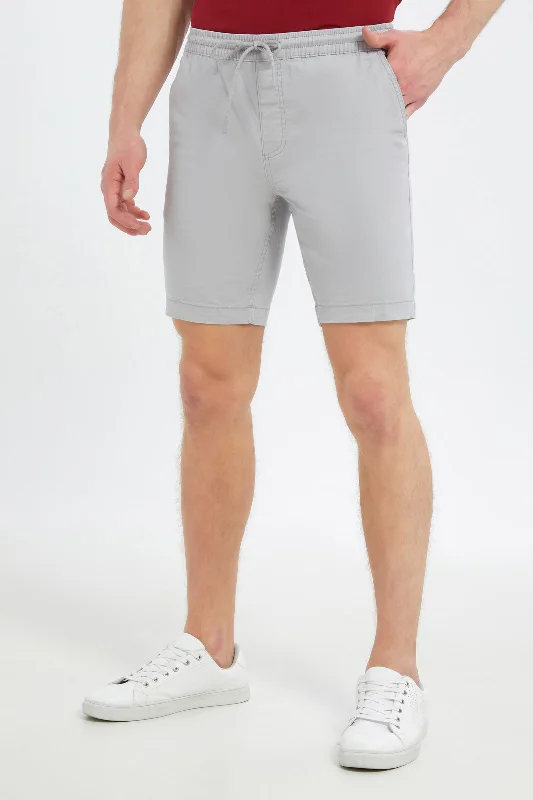 Men Grey Pull-On Short