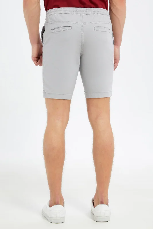 Men Grey Pull-On Short