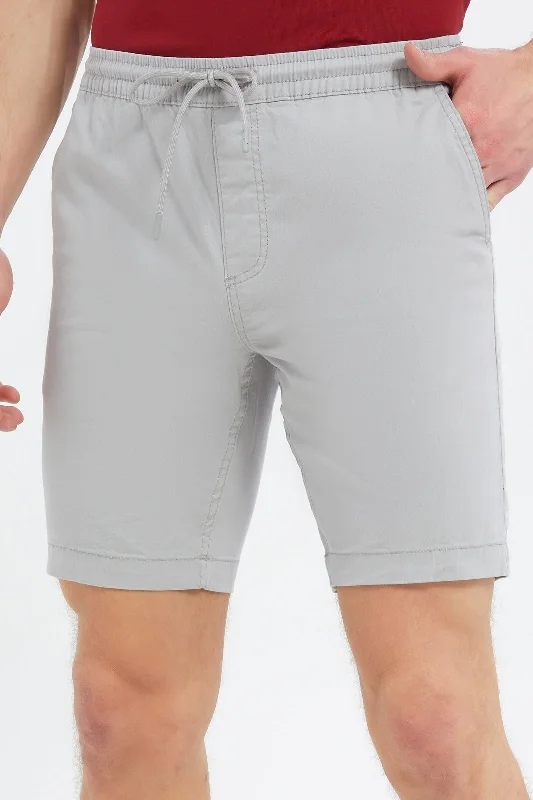 Men Grey Pull-On Short