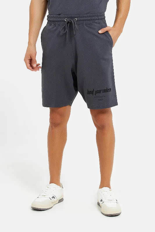 Men Grey Sports Club Lounge Shorts