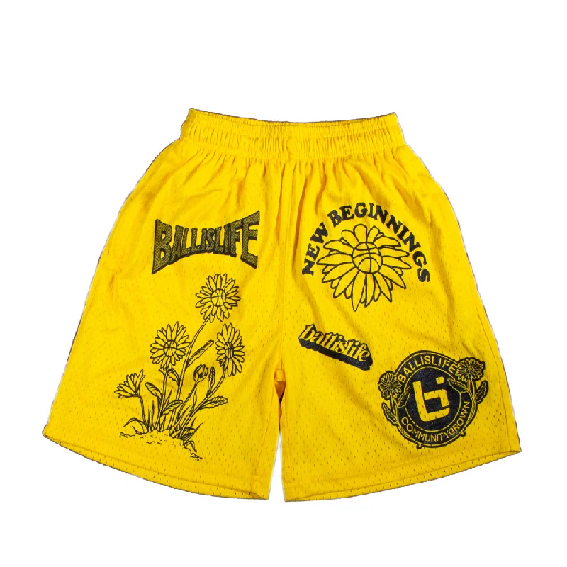 Growth Mesh Shorts in Yellow