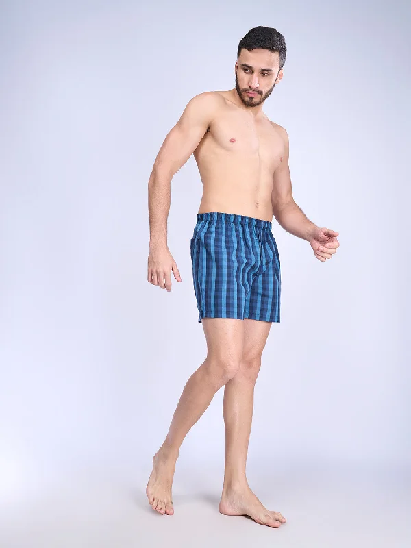 Mens Woven Inner Boxer Navy Stripe Shorts