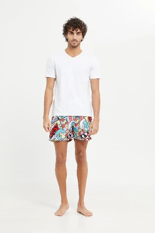 Men Multicolour Printed Swim Short